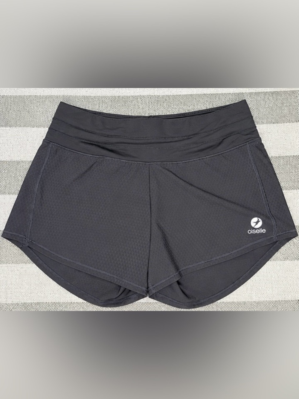 Oiselle Women’s Size 4 Gray Running Shorts Athletic Workout Zip Pocket